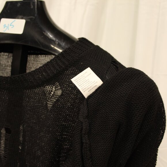 Black Sheer Knit Sweater - Picture 2 of 7